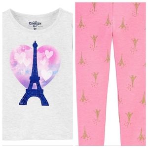 OSHKOSH Girl Eiffel Tower Outfit 3T NWT